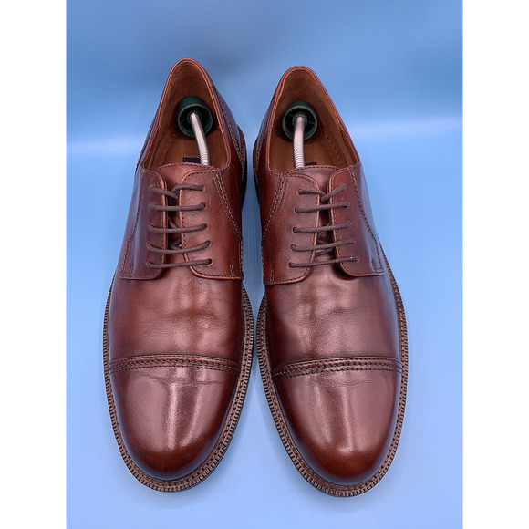 ECCO Brown Leather Cap Toe Lace Up Oxfords Dress Shoes Men's Size 10 B/ EU Sz 44 - Picture 7 of 11
